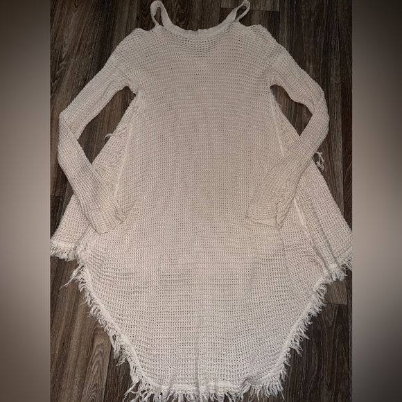 Elan Tunic Distressed Knit High Low Sweater - Picture 2 of 13